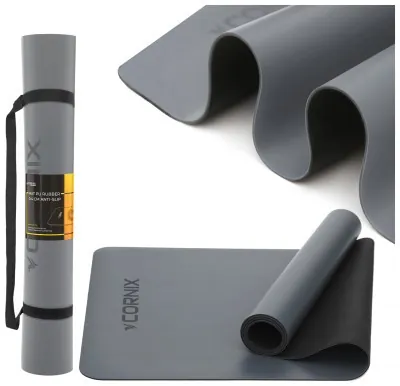 Коврики спортивные Cornix PU 183 x 68 x 0.4 см для йоги и фитнеса XR-0320 Grey