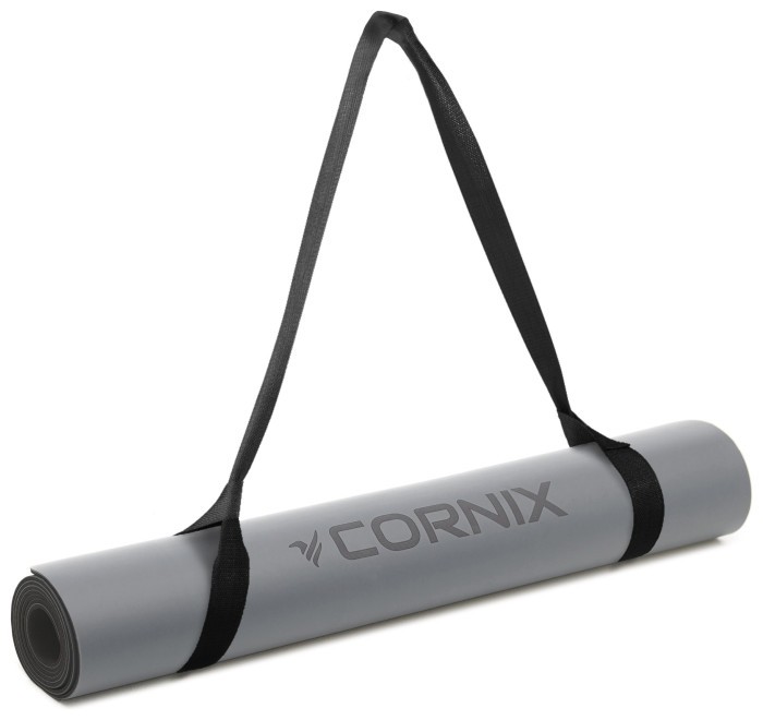 Коврики спортивные Cornix PU 183 x 68 x 0.4 см для йоги и фитнеса XR-0320 Grey