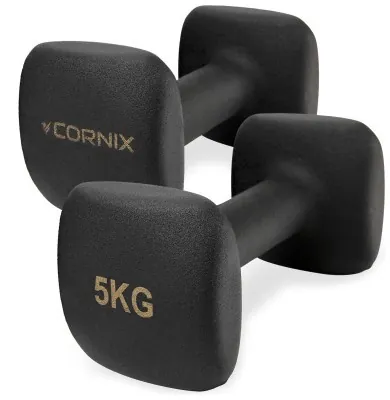 Гантелі вінілові Cornix Square 2 x 5 кг XR-0410 Black
