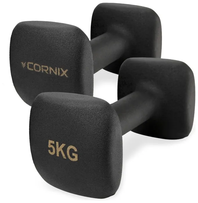 Гантелі вінілові Cornix Square 2 x 5 кг XR-0410 Black