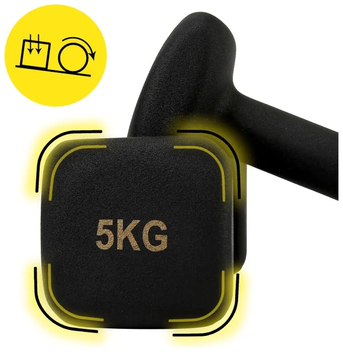 Гантелі вінілові Cornix Square 2 x 5 кг XR-0410 Black