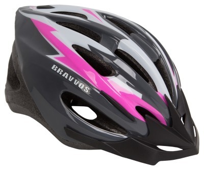 Шлем велосипедный HEL128 (черно-бело-розовый) (черно-бело-розовый)