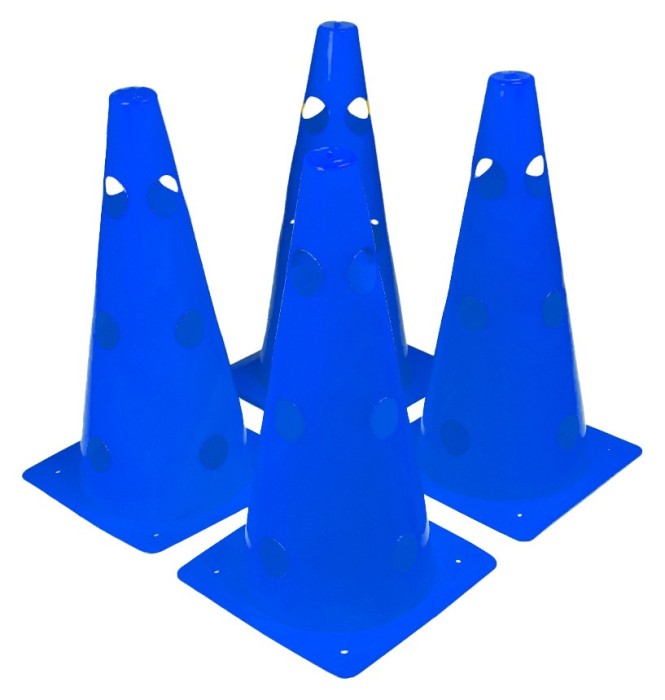 Конусы-фишки спортивные EasyFit 31 см (набор из 4 штук) синие