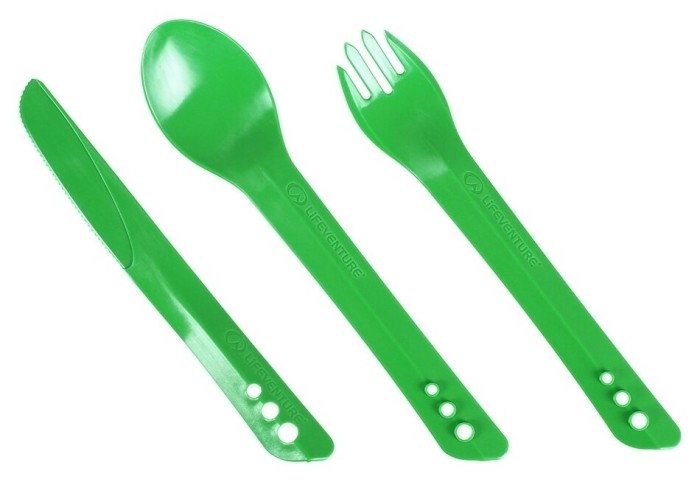 Вилка, ложка, ніж Lifeventure Ellipse Cutlery green, укр, укр