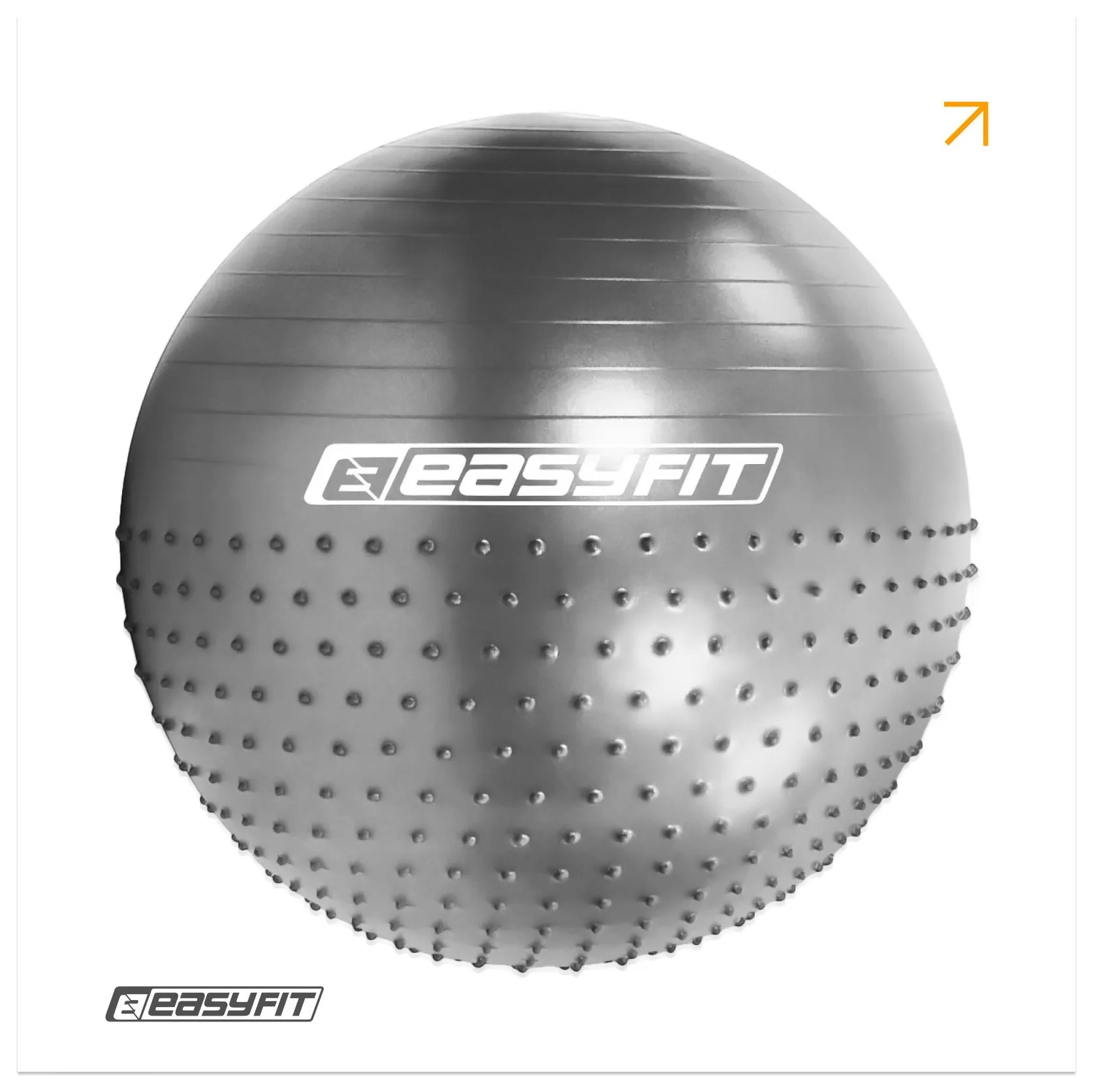 Фітбол 85 см EasyFit Hybrid сірий (фітбол напівмасажний) (EFIT_EF-3013-GY)