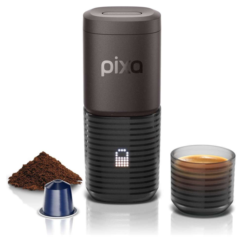 Портативная электрическая эспрессо кофеварка Wacaco Pixapresso для молотого кофе и капсул, темный бургунд