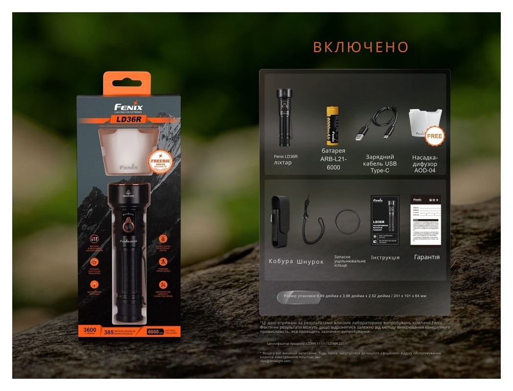 Фонарь ручной Fenix LD36RB черный