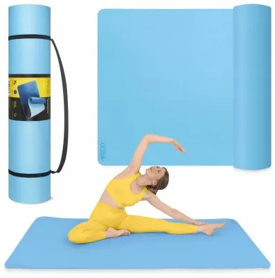 Коврик (мат) спортивный 4FIZJO TPE Gigant 200 x 125 x 2 см для йоги и фитнеса Sky Blue (P-5907739318985)
