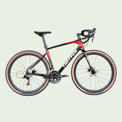 Велосипед карбоновий 28" Twitter Gravel RS-22S Carbon Black-Red