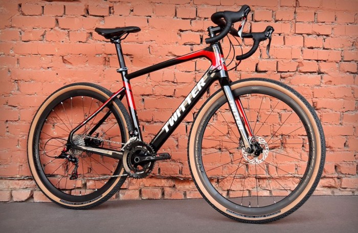 Велосипед карбоновий 28" Twitter Gravel RS-22S Carbon Black-Red