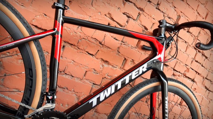 Велосипед карбоновий 28" Twitter Gravel RS-22S Carbon Black-Red