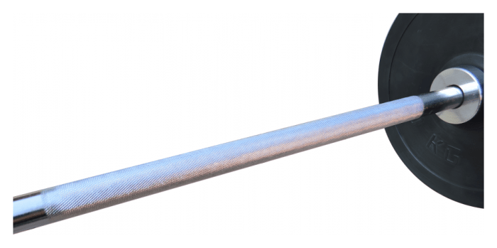 Штанга для жима резиновая на 105 кг с олимпийским грифом.