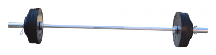 Штанга для жима резиновая на 105 кг с олимпийским грифом.