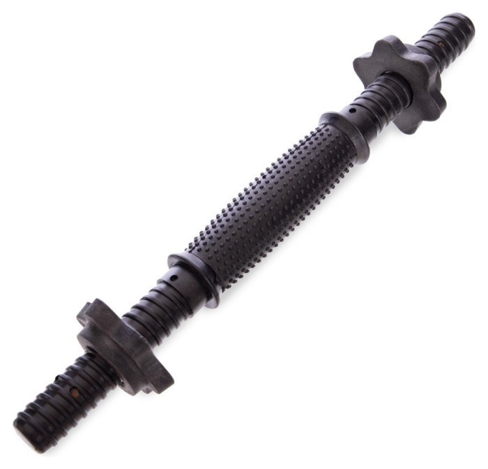 Гриф гантельний пластиковий з насічкою із замками SHUANG CAI SPORTS TA-80243-35 (TA-80257-35) (l-35, d-25мм, чорний), укр, укр