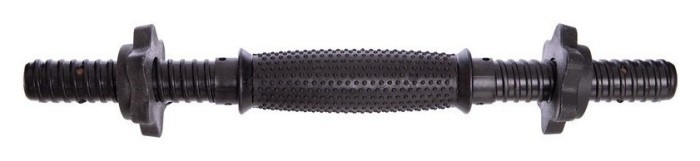 Гриф гантельний пластиковий з насічкою із замками SHUANG CAI SPORTS TA-80243-35 (TA-80257-35) (l-35, d-25мм, чорний)