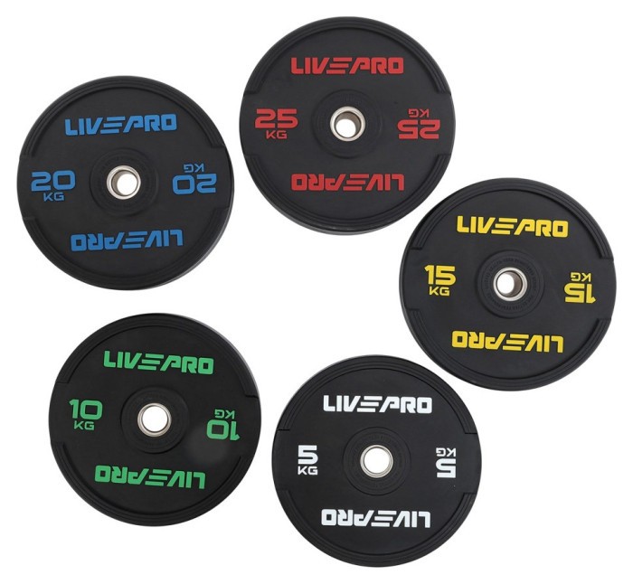 Диски бамперные олимпийские LiveUp LP8331 51 мм 5-10-15-20-25 кг