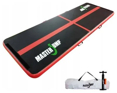 Мат гімнастичний надувний MASTER B860, 300 x 100 x 10 см, чорно-червоний