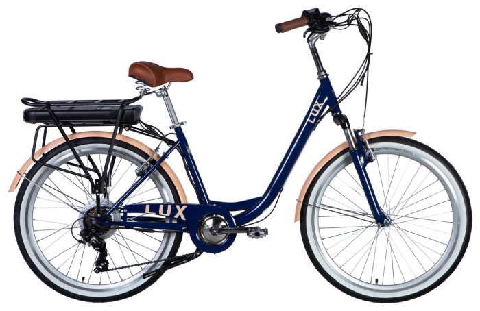 Велосипед з електроприводом 26" ST Dorozhnik eLUX Vbr FR рама-17" 36B 12.5А*г 500Вт синій YS 7102 2025