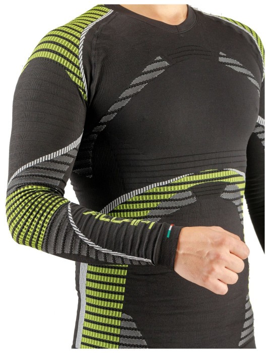 Термофутболка з довгим рукавом чоловіча Accapi HealthPower, Black/Lime, XS/S