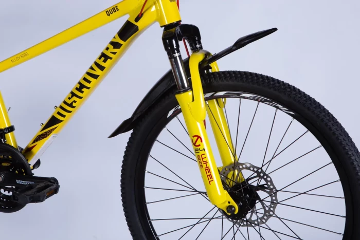 Велосипед AL 24" Discovery QUBE DD CS рама-11,5" жовто-чорний 2025