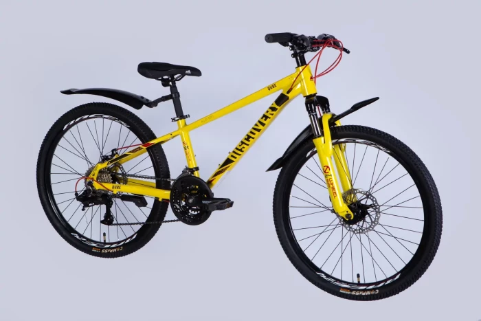 Велосипед AL 24" Discovery QUBE DD CS рама-11,5" жовто-чорний 2025