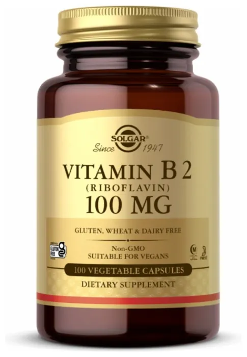 Vitamin B2 100mg (Riboflavin) - 100 Vcaps