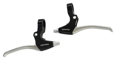 Ручки тормозные AL под 4 пальца серебристый с черным Winzip WL-348D