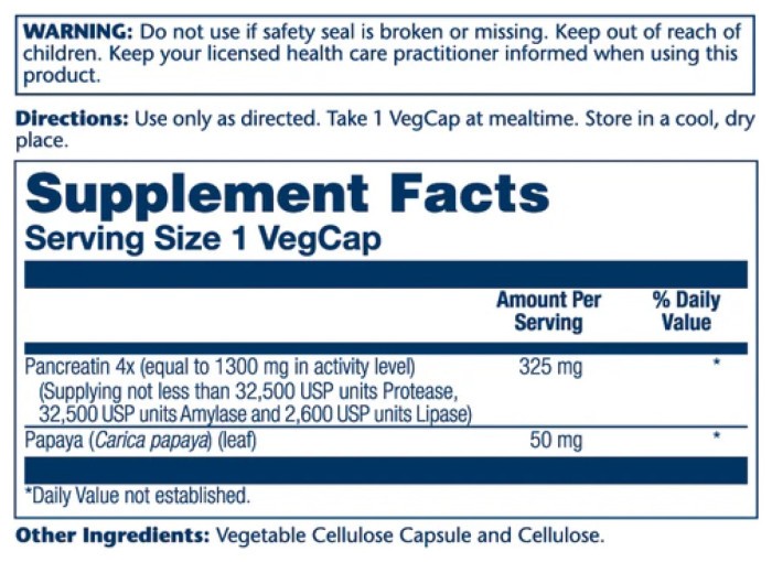 Pancreatin 1300 Digestive Enz 1300mg - 90 veg caps