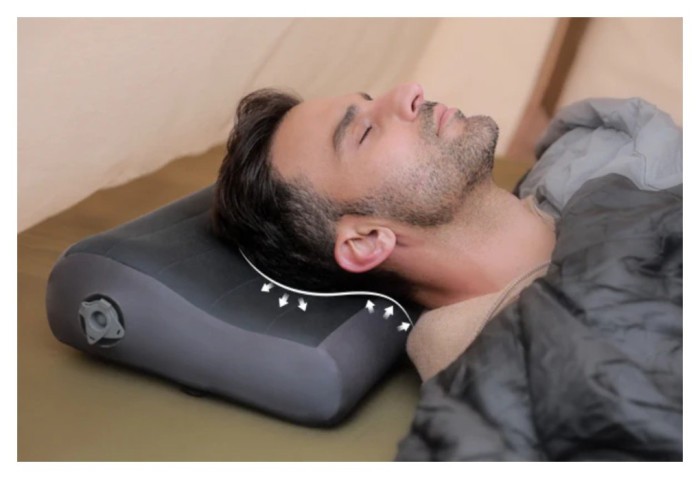 Надувна подушка анатомічна Flextail Zero Pillow, сіра, укр, укр