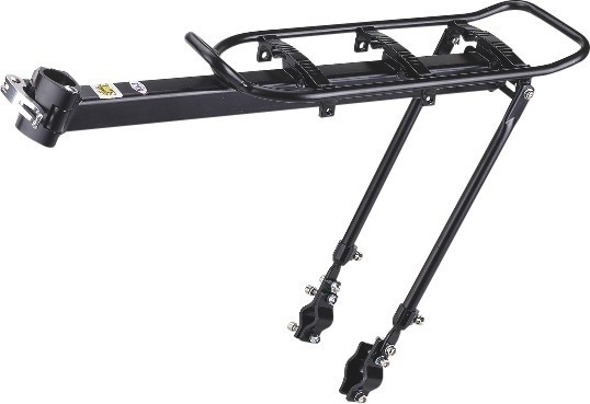 Багажник алюм. крепление на подсед.штырь и верх. перья регул. KAIWEI KW-620-09 (черный)