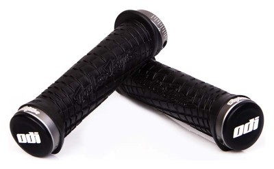 Грипсы ODI Troy Lee Designs Signature MTB Lock-On Bonus Pack Black w/Grey Clamps (черные с серыми замками)
