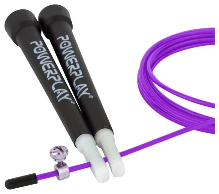 Скакалка швидкісна PowerPlay 4202 Ultra Speed Rope Фіолетова (2,9m.)