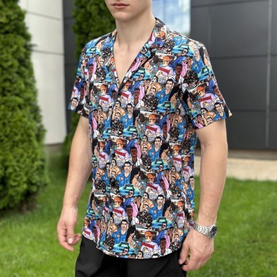 Пляжна чоловіча сорочка з принтом Pobedov Dejavu GTA