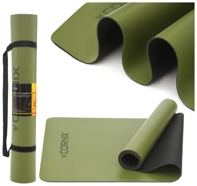 Коврик спортивный Cornix PU 183 x 68 x 0.4 см для йоги и фитнеса XR-0321 Green