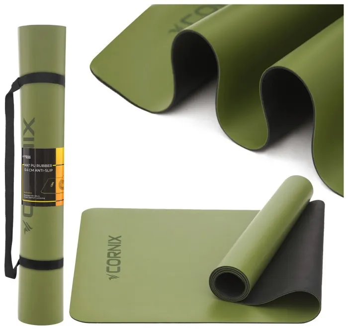 Коврик спортивный Cornix PU 183 x 68 x 0.4 см для йоги и фитнеса XR-0321 Green