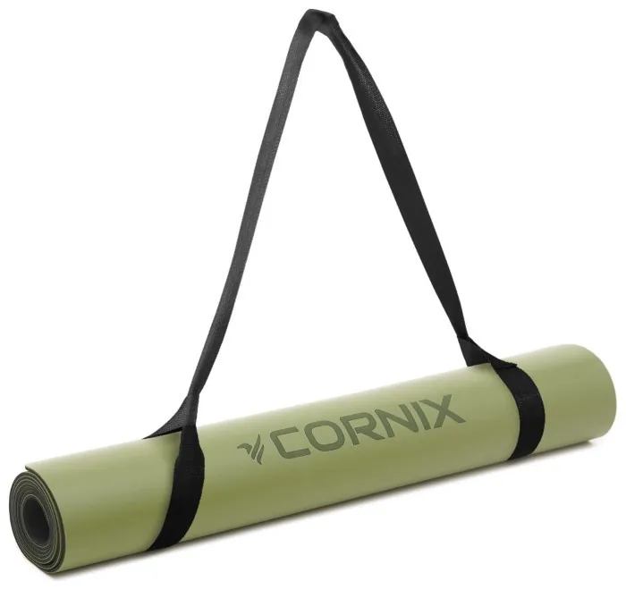 Коврик спортивный Cornix PU 183 x 68 x 0.4 см для йоги и фитнеса XR-0321 Green