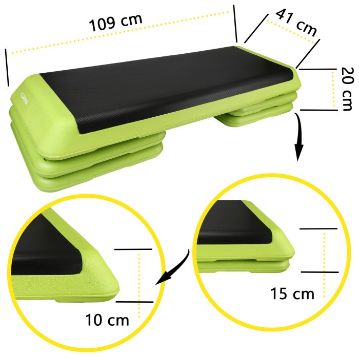 Степь-платформа 3-ступенчатая Cornix Pro 109 х 41 х 10-20 см XR-0401 Green/Black