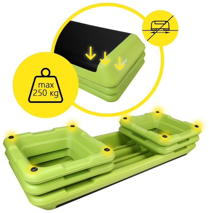 Степь-платформа 3-ступенчатая Cornix Pro 109 х 41 х 10-20 см XR-0401 Green/Black