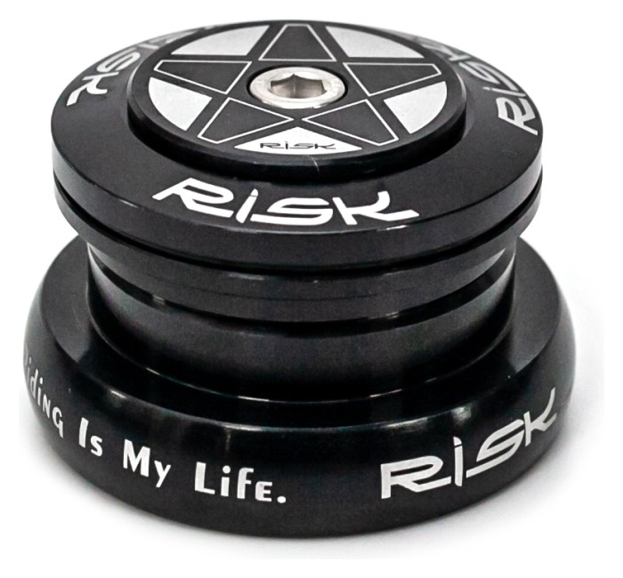 Рульова колонка AL 1,5-1,1/8" 28,6/44-44/30-39,8 RISK DH-44F для встановлення вилки з конус.штоком (черн.), укр, укр