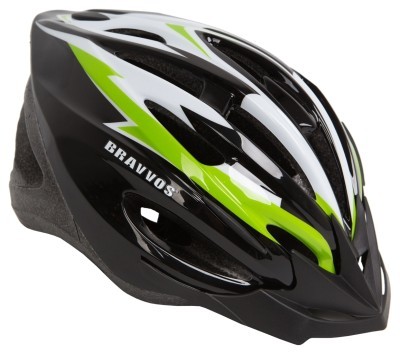 Шлем велосипедный HE 126 (черно-бело-салатный) (черно-бело-салатный)