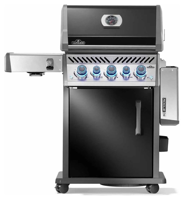 Газовый гриль Napoleon Rogue PRO-S 425 RSIB с боковой горелкой Sizzle Zone и вертелем черный RPS425RSIBPK-2-UA-R