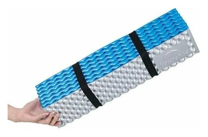 Коврик складной IXPE Naturehike NH19QD008, алюминиевая пленка, 185x56х1,8 см, голубой