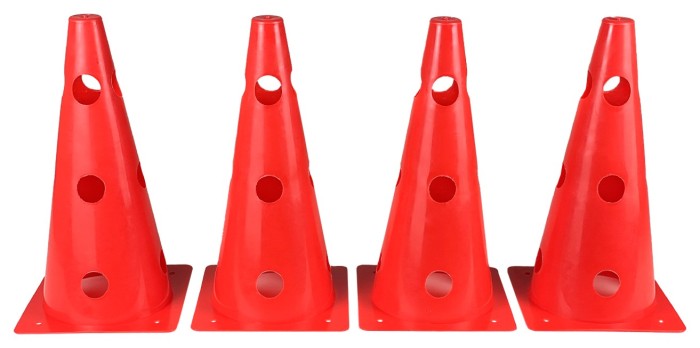 Конусы-фишки спортивные EasyFit 31 см (набор из 4 штук) красные