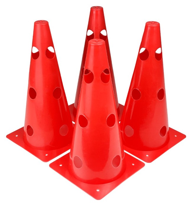 Конусы-фишки спортивные EasyFit 31 см (набор из 4 штук) красные