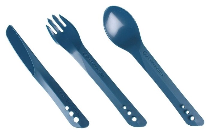Вилка, ложка, ніж Lifeventure Ellipse Cutlery navy blue, укр, укр