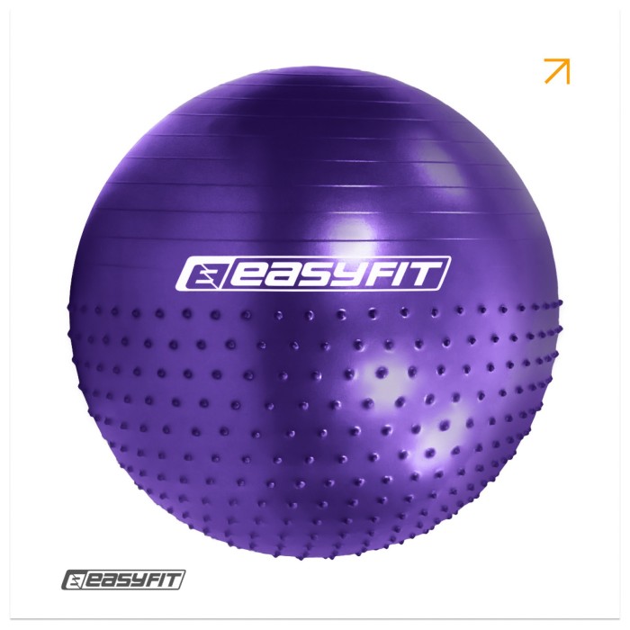 Фітбол 75 см EasyFit Hybrid фіолетовий (фітбол напівмасажний), укр, укр