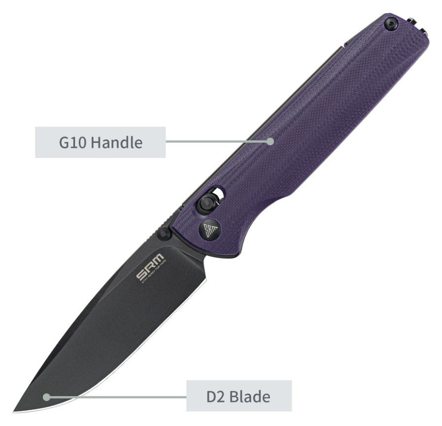 Ніж складаний SRM Terrier 258L-GN, фіолетовий, укр, укр
