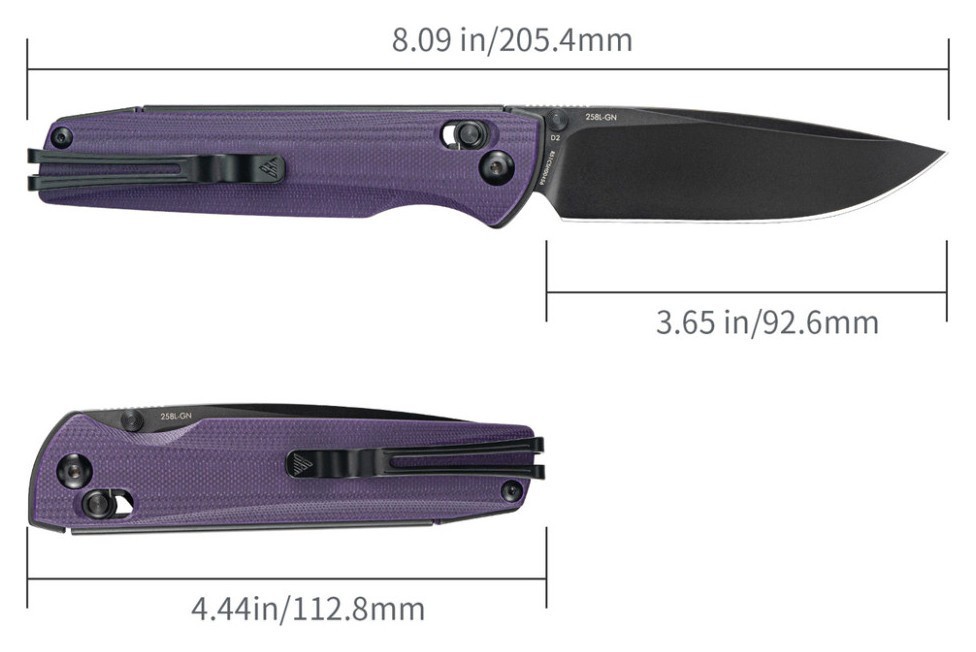 Ніж складаний SRM Terrier 258L-GN, фіолетовий, укр, укр