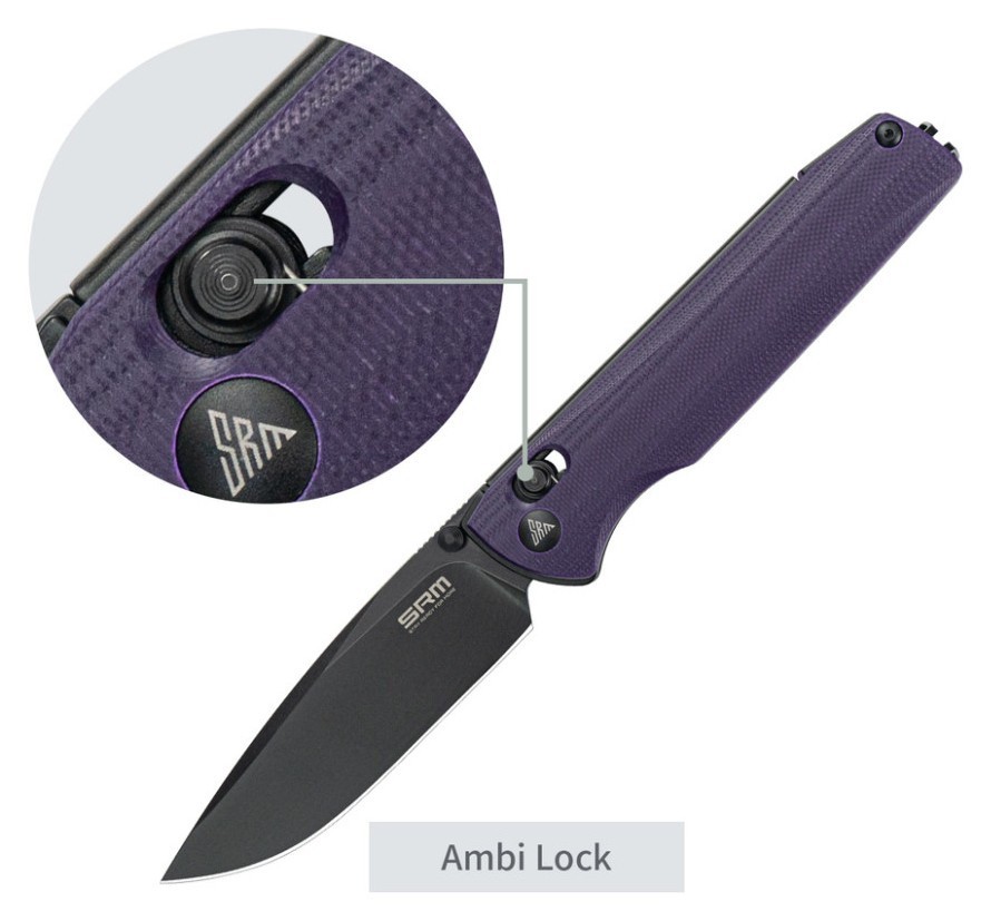 Ніж складаний SRM Terrier 258L-GN, фіолетовий, укр, укр