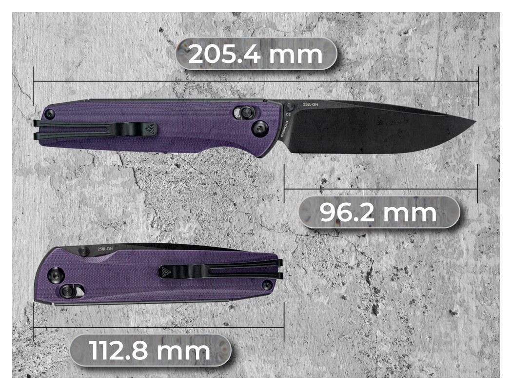 Ніж складаний SRM Terrier 258L-GN, фіолетовий, укр, укр